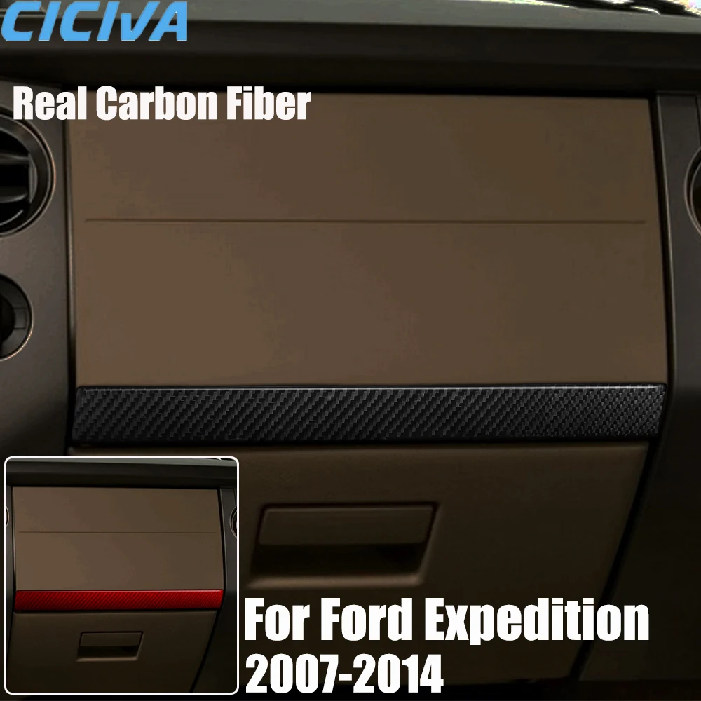

Real Carbon Fiber Car Accessories Passenger Strip Trim Cover Soft Sticker For Ford Expedition 2007 08 09 10 11 12 13 2014