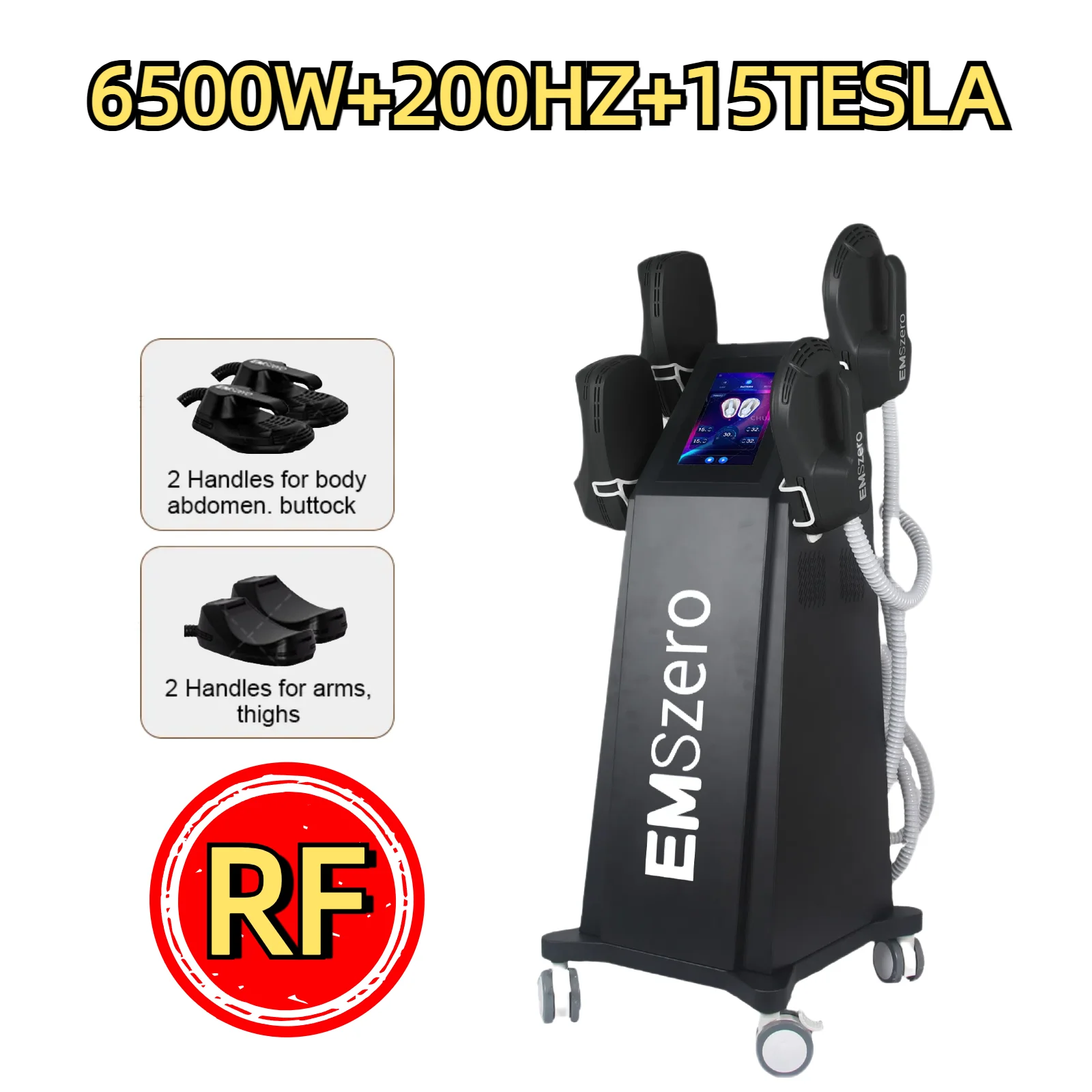 المهنية EMSzero محدد شكل الجسم 6500 واط محفز العضلات 200 هرتز EMS RF معدات التخسيس إزالة الدهون تدليك اللياقة البدنية