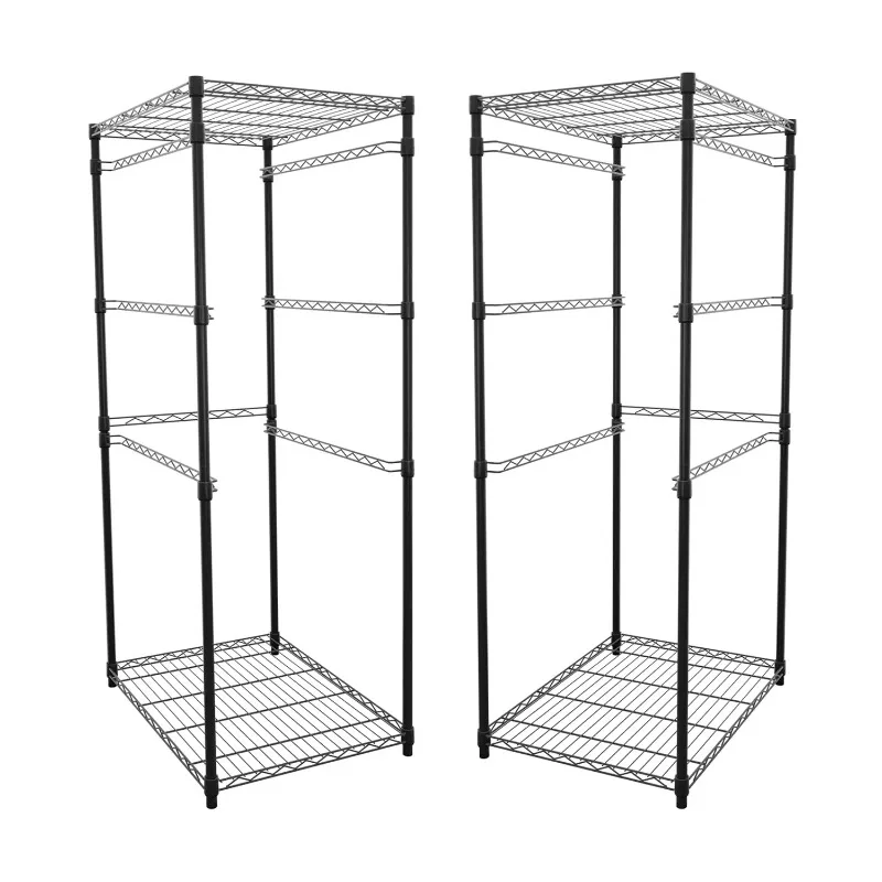 2 Pack 5 Tier Steel Bin Storage Rack NSF Certified Space Saving Organizer Custom For Garage Warehouse Tote Storage