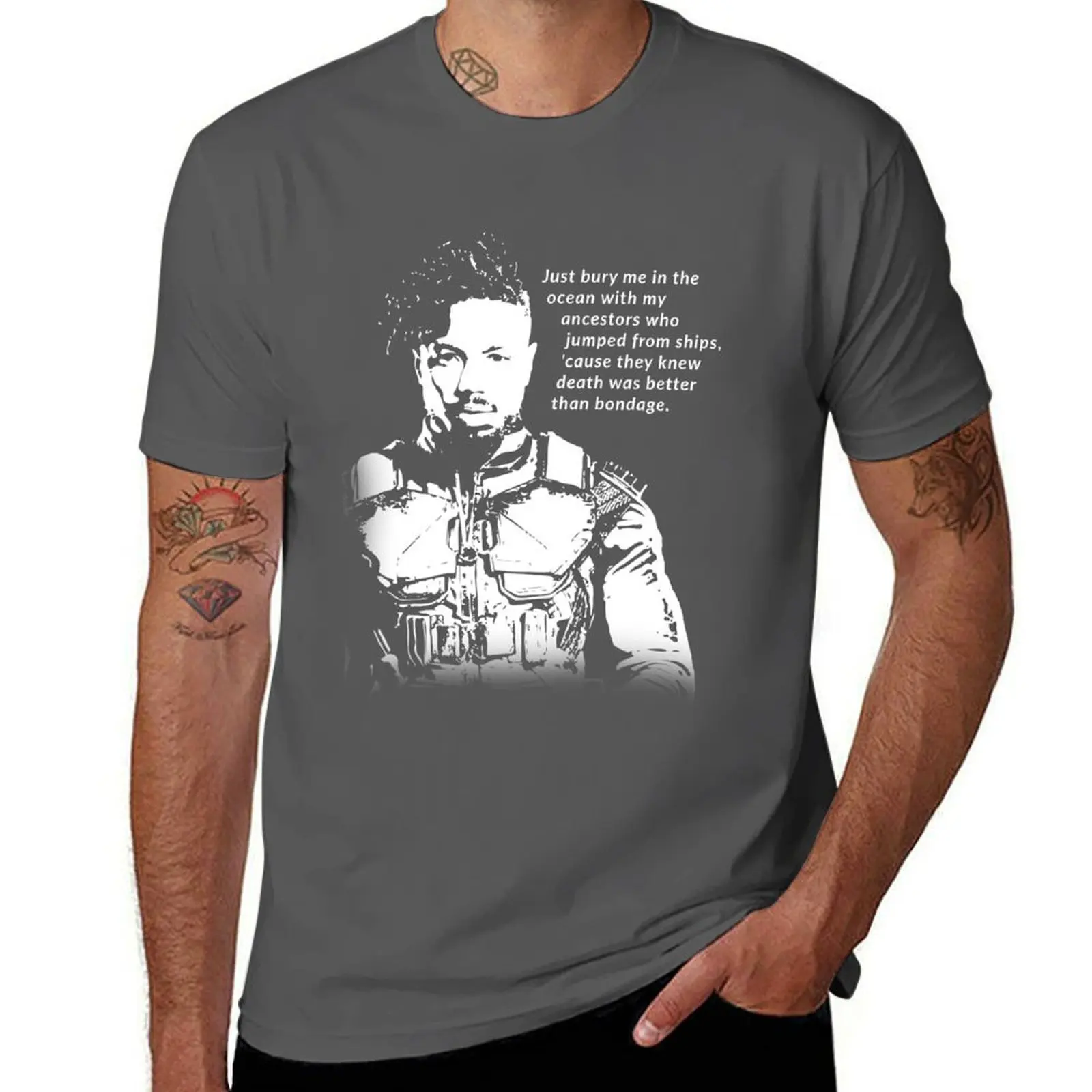 

Футболка с надписью «Bury Me» Erik Killmonger «Bury Me» с эффектом памяти, персонализированная футболка Essential, футболка