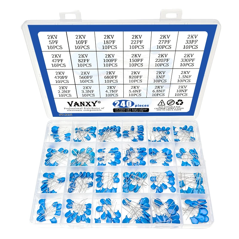 20pcs High voltage Ceramic Capacitor 2KV 15PF 22PF 100PF 120PF 150PF 220PF 330PF 470PF 680PF 1NF 2.2NF 3.3NF 4.7NF 10NF