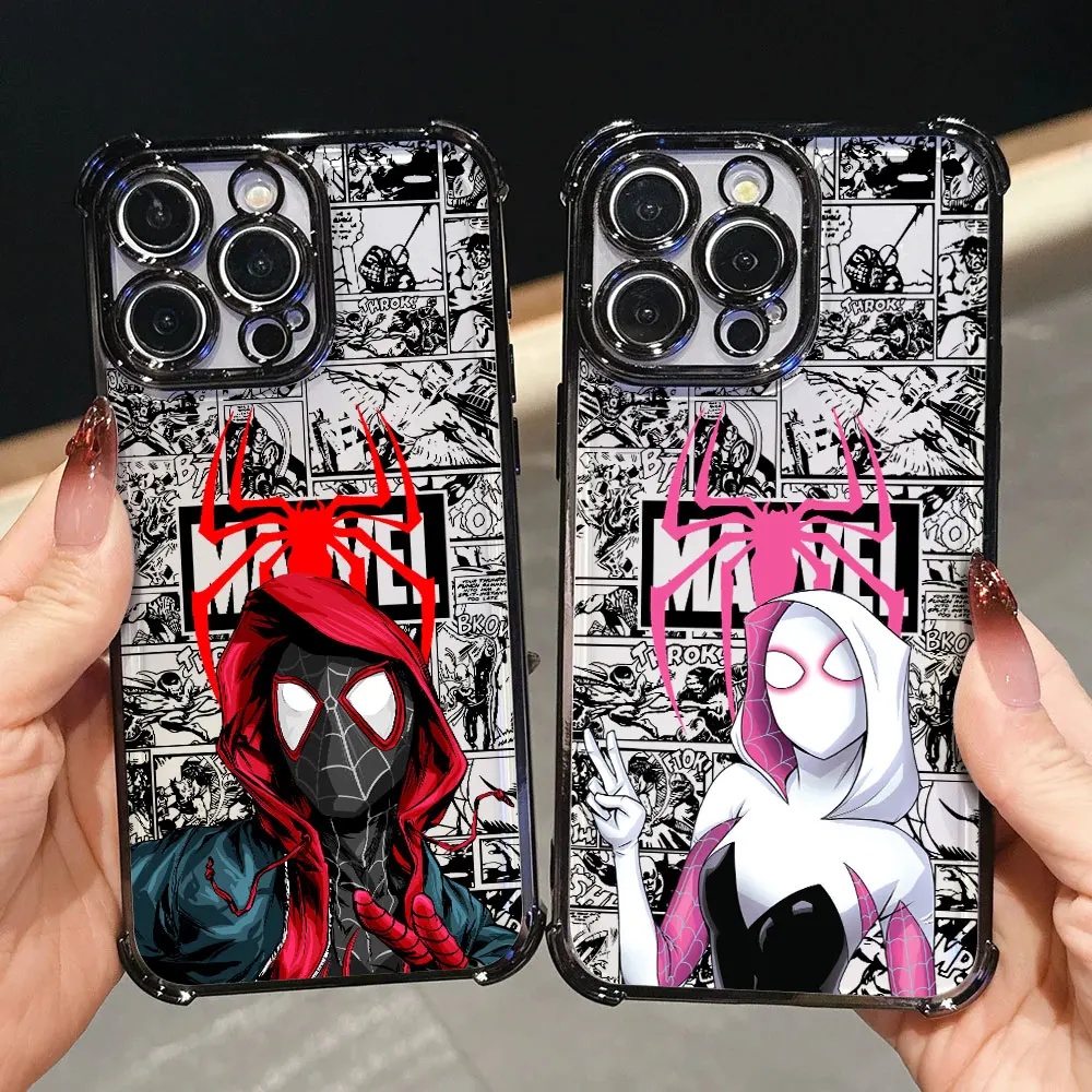 Funda de teléfono con diseño de Spiderman, Miles Morales y Gwen para Samsung A27 A37 A57 A36 A16 A35 A55 A25 A26 A15 A54 A34 A24 4G 5G