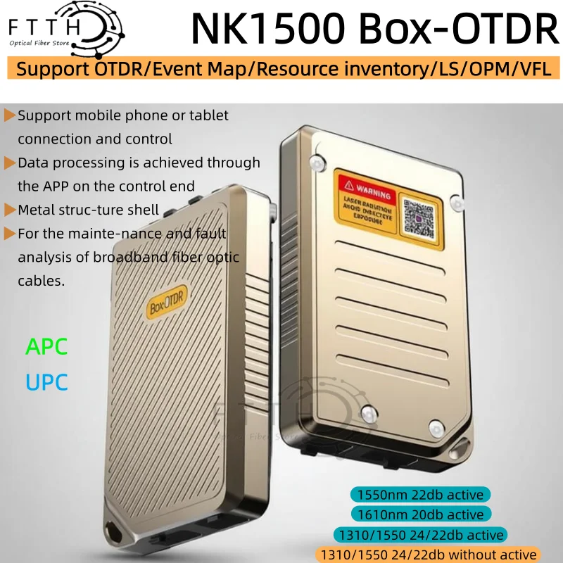 NOVKER NK1500 OTDR 1310/1550nm 1610nm Fiber active test Fiber Optic Fault Locator box OTDR Tester Fiber Testing Plug and play
