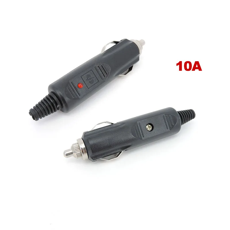 12V 5A 10A High Power Male 12 volt Car Cigarette Lighter power Charger Socket Plug Connector Adapter With LED Outlet Adapter