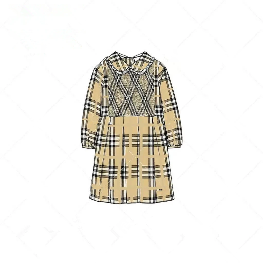 

Новое осенне-зимнее классическое плиссированное лоскутное кружевное платье с кукольным воротником для девочек с ромбовидной сеткой 2021.