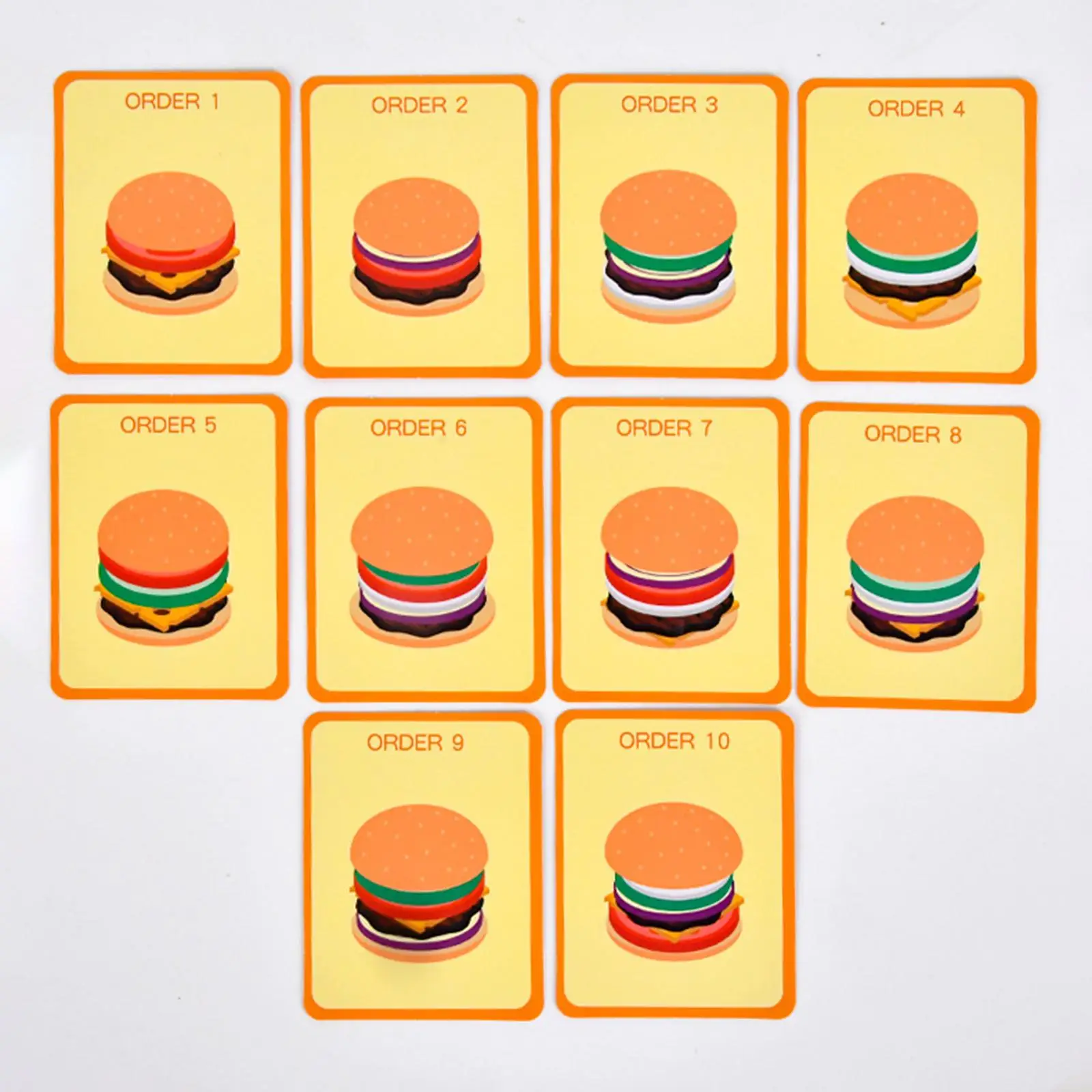 Wooden Pretend Food Set for Kids Kitchen Hamburger Sandwich Stacking Toy Montessori Educational Gift for Children
