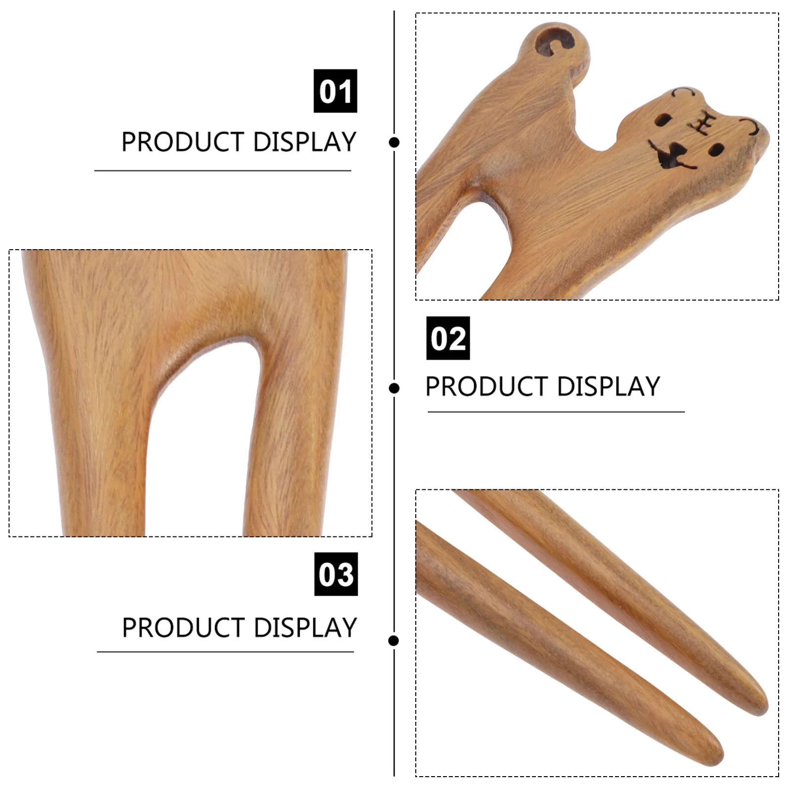 

Tiger Zodiac Sandalwood Fork Bun Hairpin Simple Wood Stick Women Hair Accessory For Party Festival Travel Daily Use Hair