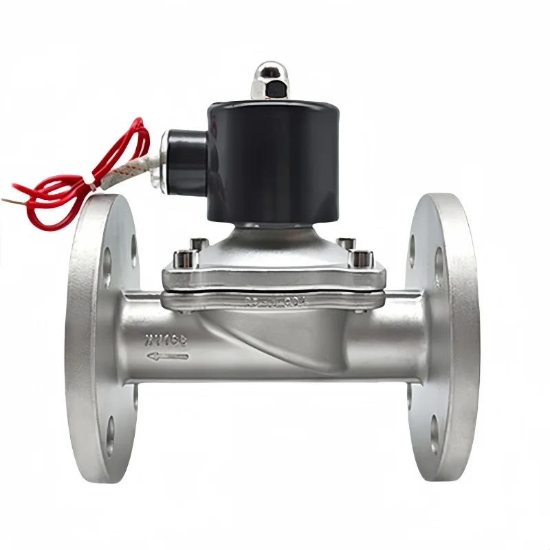 304 stainless steel flanged solenoid valve high temperature resistant all copper coil AC 220 volt water solenoid valve