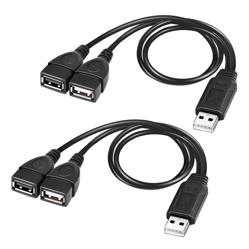 Cable divisor USB 2X, cable cargador divisor USB 2,0 A macho a conector hembra doble USB Y