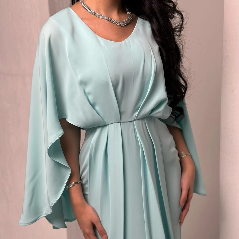 Customized Modern Scoop Jersey Short Sleeves Evening Dress High Quality Straight Ankle Length Celebrity Gowns Robe de soirée