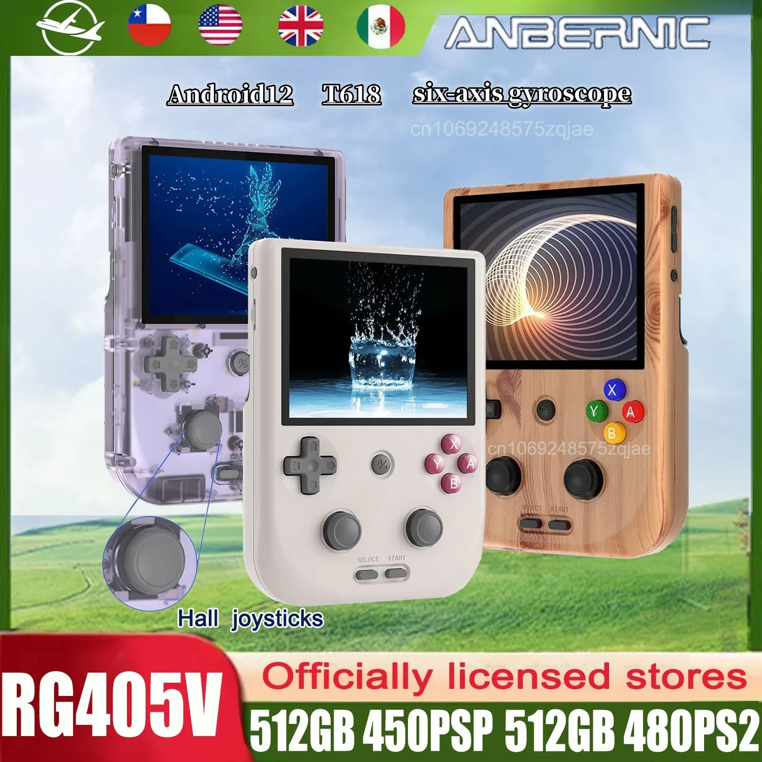 ANBERNIC RG405V  Retro Portable PS2 Game Console 4 INCH IPS HD Touch Screen Android 12 Handheld Games  512G  PSP 3DS Gift