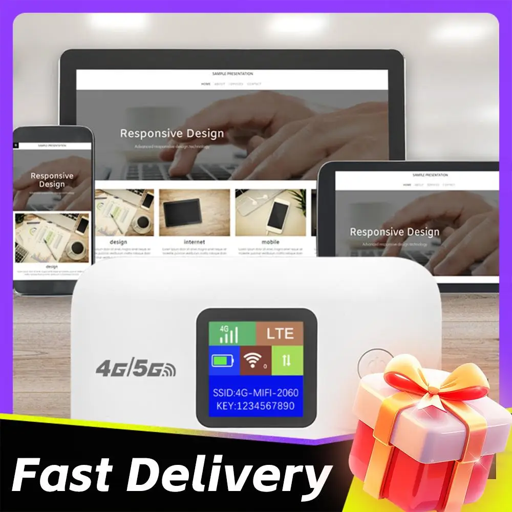 

4G Pocket WiFi Router Portable Mobile Hotspot 150Mbps 4G LTE Wireless Router MiFi Modem with SIM Card Slot Wide Coverage 3000mAh