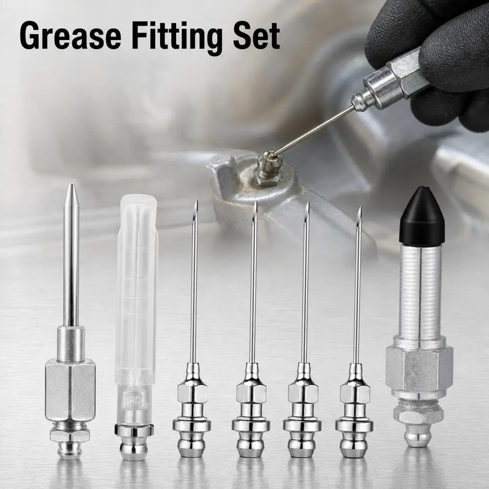 Grease Gun Needle Tip Adapter Carbon Steel Lubrication Needle Dispenser Nozzle Coupling for Precise Mechanical Lubrication