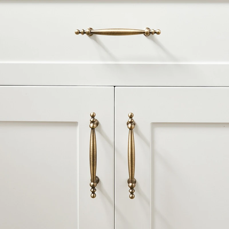 Antique bronze kitchen cabinet pull vitage wardrobe door handle brass storage pulls single hole drawer knob furniture hardware