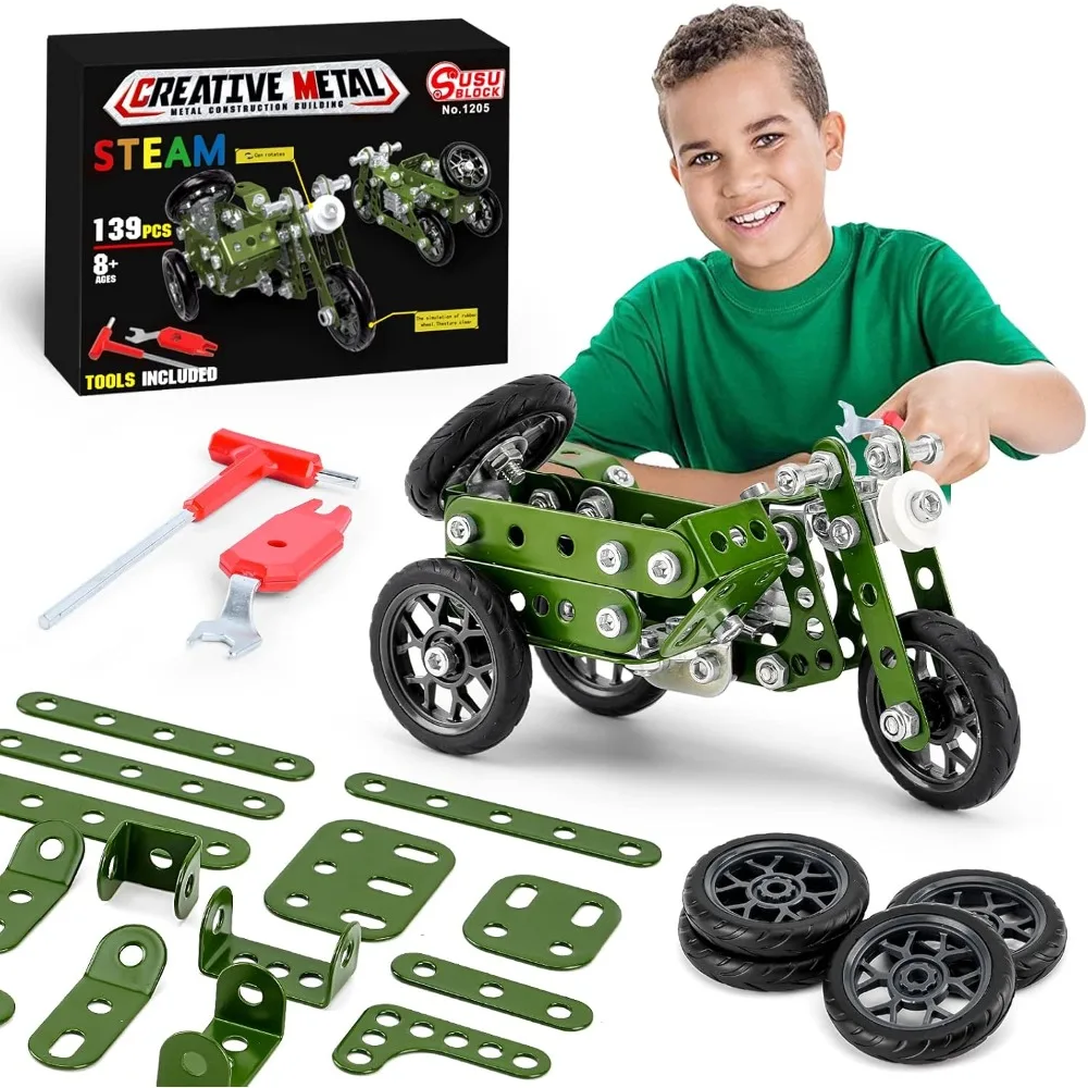 Motorrad-Bausatz für Jungen & Mädchen Modellbausatz Mechanik STEM Lernspielzeug Schlafzimmer-Deko für Kinder Geburtstagsgeschenke