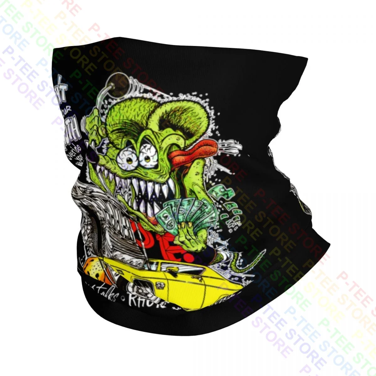 Rat Fink Money Talks Wallet Ed Roth Kustom Kulture Neck Gaiter Bandana Scarf Face Mask Hiking Dustproof Mountaineering