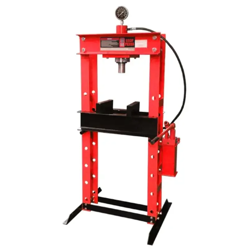 Heavy Duty Double Piston Pump 30-Ton Hydraulic Shop Press with Pressure Gauge