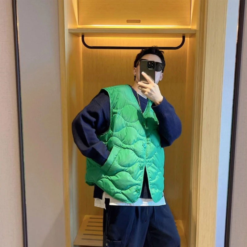 

Trendy V Neck Loose Cotton Vest Blazer for Men Women Winter Outerwear with Casual Layering Style