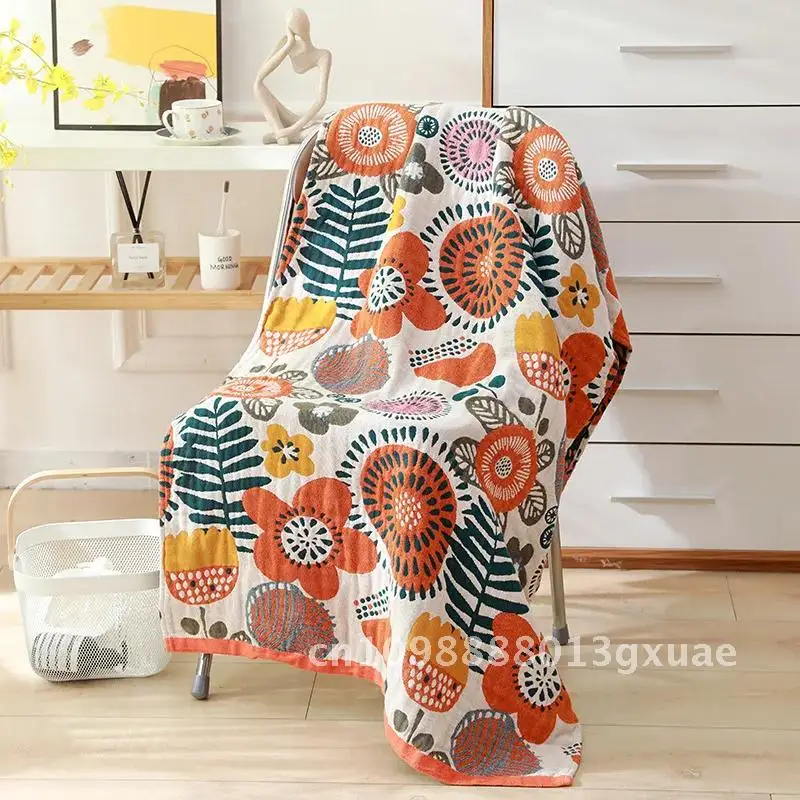 

Nordic 22 Style New Bohemian Floral Printing Adult Soft Gauze 80×160CM Cotton Beach Absorbent Towel Bathroom Accessories Bath