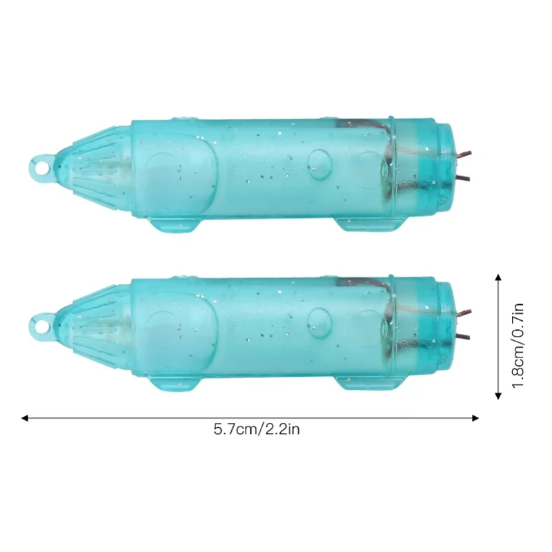 4Pcs Fishing LED Lure Light Underwater Lure Lamp Waterproof Bait Light Blue With Box