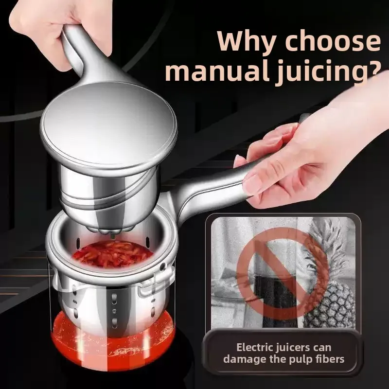 For 316 Stainless Steel Manual Juicer, Lemon Pomegranate Squeezer Hand Press Fruit Juice Extractor