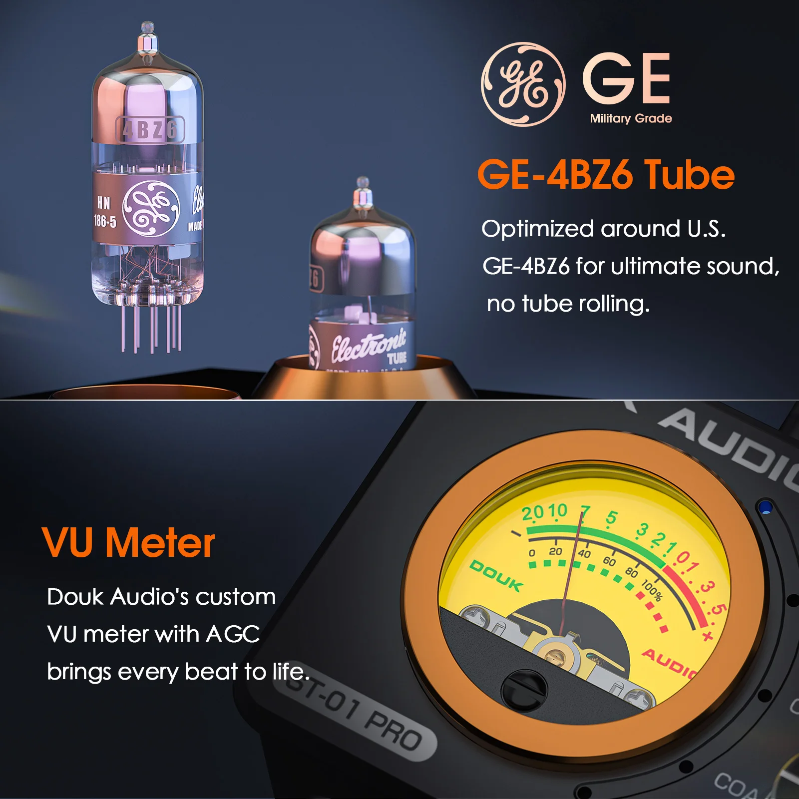 Douk Audio HiFi Wzmacniacz Lampowy Bluetooth 5.0 USB DAC Odbiornik Stereo COAX/OPT Domowy Wzmacniacz Cyfrowy Audio z WU Metrem 100W+100W — zdjęcie produktu 5