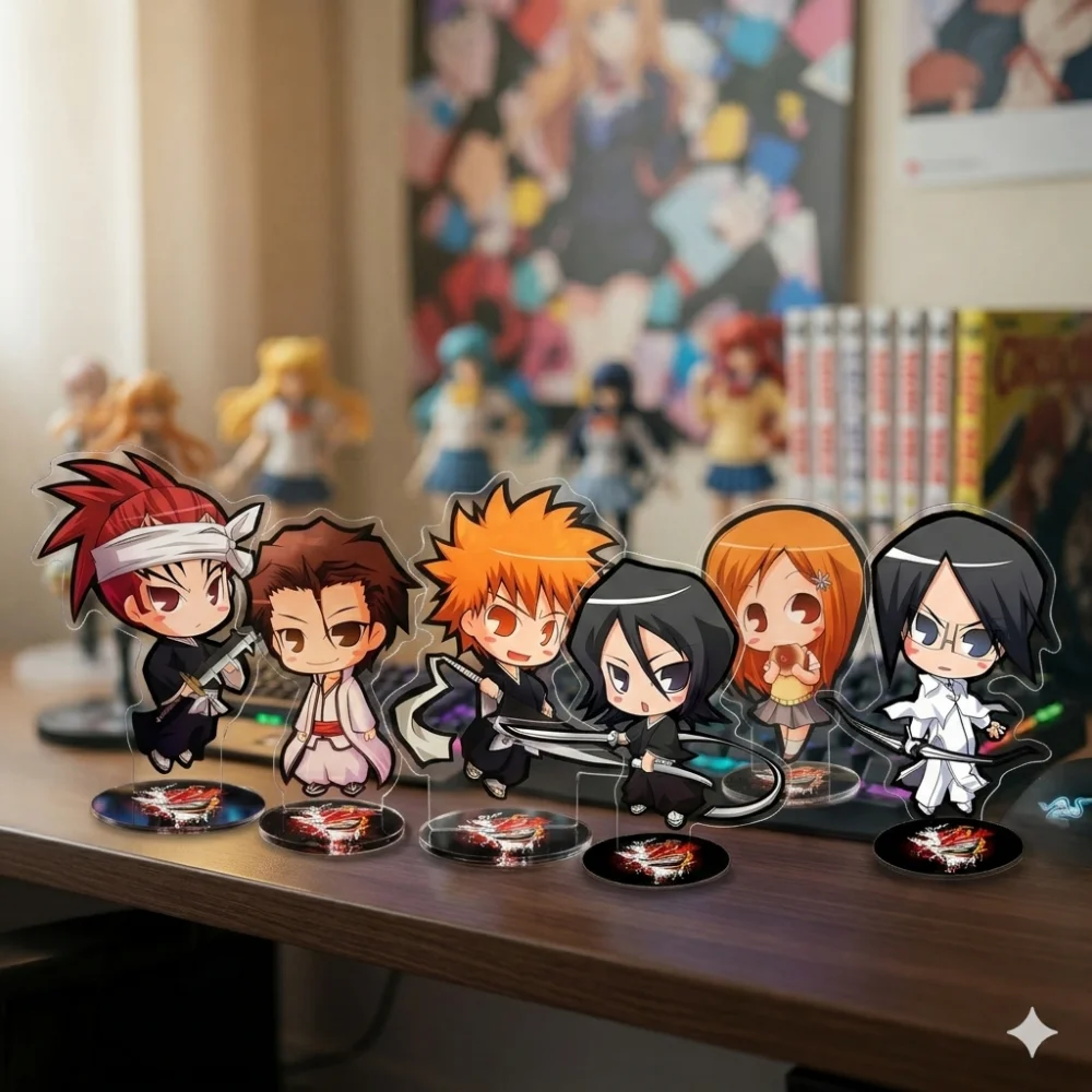 Anime BLEACH 10CM Acrylic Stand keychain Anime Figure Ichigo Rukia Desktop Decoration Backpack Charm Party Gift For Anime Fans