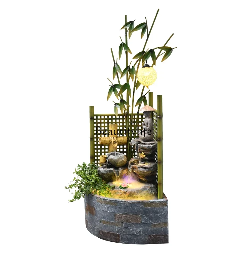 

LXChinese rockery flowing water fountain floor-to-ceiling large ornament courtyard feng shui wheel landscape decoration