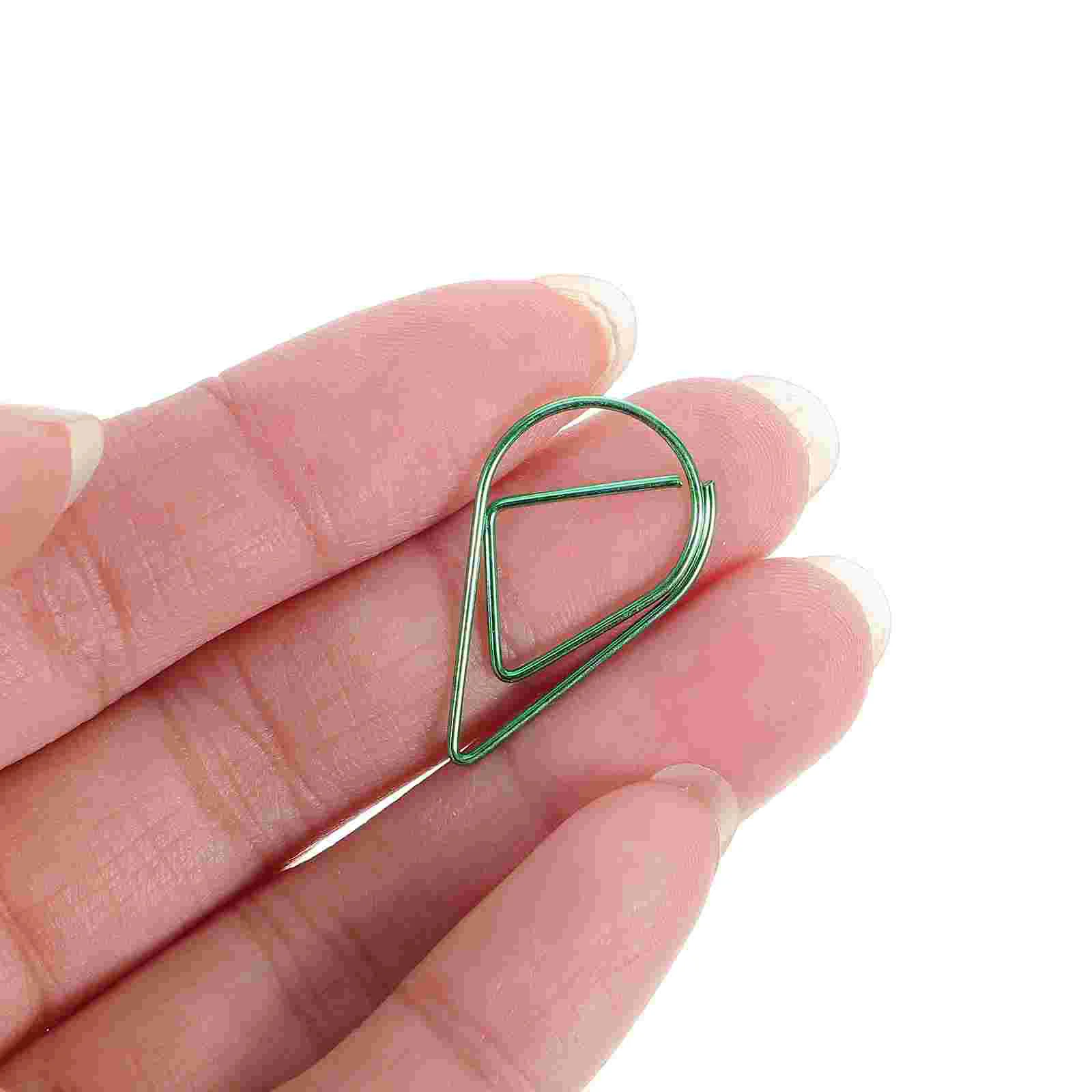 10 Pcs Teardrop Paper Clips Novelty Office Decor Paperclips Hand Account Steel Wire Desk Accessory