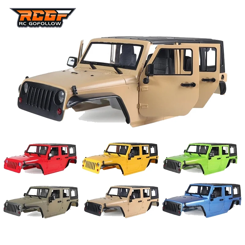 

RCGOFOLLOW Hard Plastic Car Shell 313mm Wheelbase Jeep Wrangler Rubicon Body Kit for 1/10 RC Crawler Axial SCX10 90046 90047 RGT