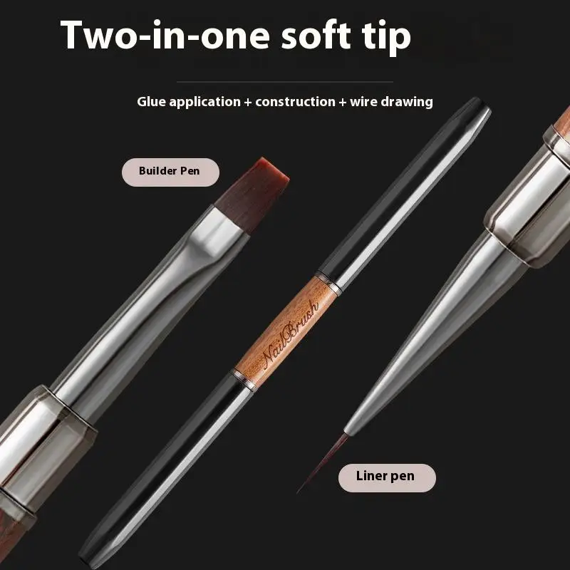 1 szt. Pióro do zdobienia paznokci z drewna sandałowego, dwustronny pędzel, pióro do modelowania paznokci, wysokiej jakości pióro do malowania, narzędzia do paznokci