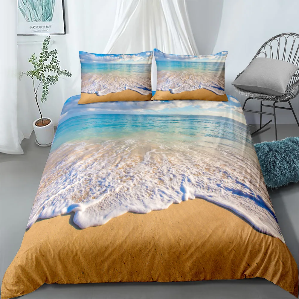 Sunset Hawaii Long Beach Gorgeous Duvet Cover Set King Queen Double Full Twin Single Size Bed Linen Set