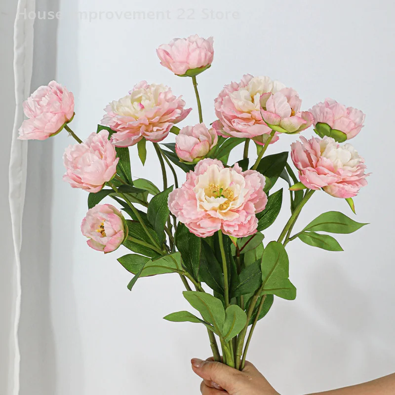 การจําลองกลิ่นหอมธรรมชาติ Peony ดอกไม้เครื่องประดับตกแต่งบ้านการถ่ายภาพ Props ดอกไม้ผ้าไหม