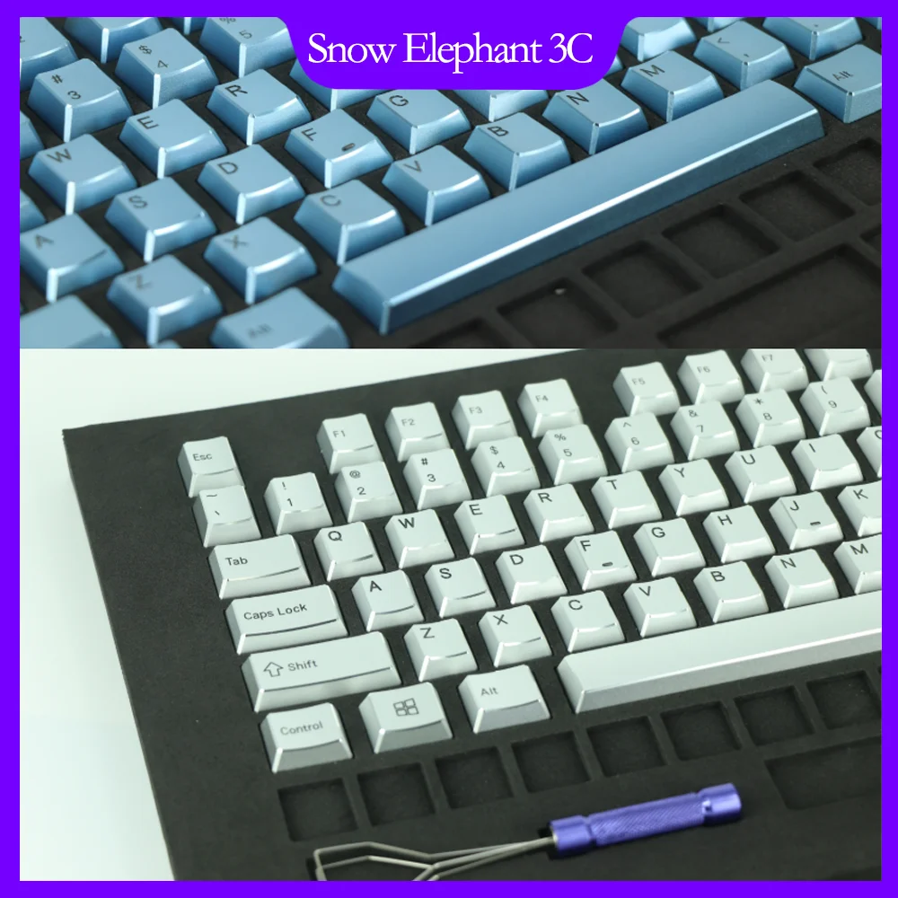 

108-клавишные колпачки для клавиш с ЧПУ, глянцевые края, высота стока, механическая клавиатура из алюминиевого сплава, перекрестный переключатель, переключатели Mx, колпачки для клавиш