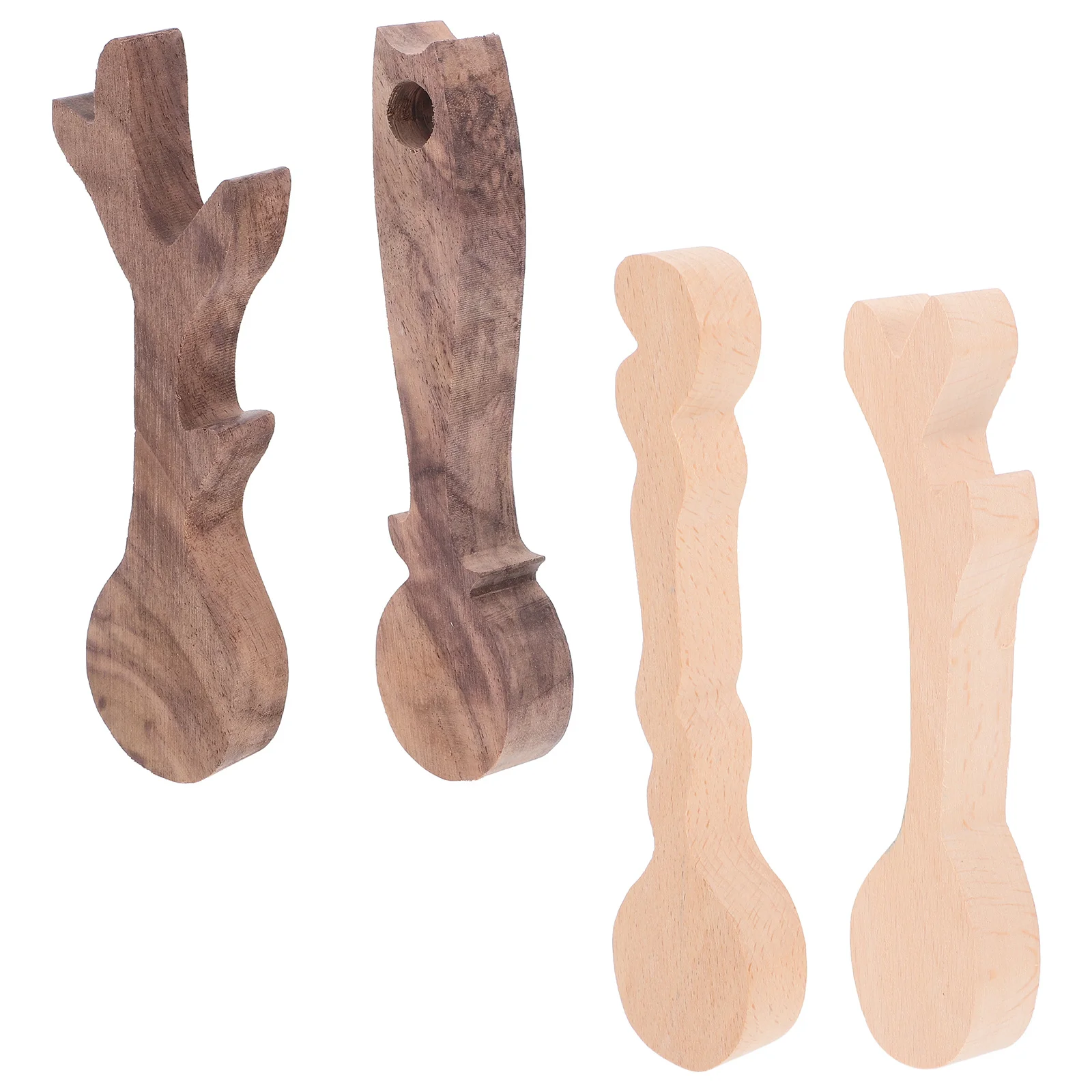 4 قطعة ملعقة خشبية ذاتية الصنع كتل نحت غير مكتملة لعشاق الحرف اليدوية الإبداعية للمبتدئين كتل نحت الخشب