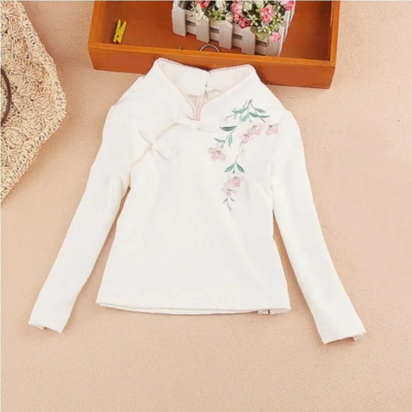 Spring Autumn School Teenager Girl Blouses Tops Long Sleeve Kids Shirts Baby Toddler Clothes Girls White Blouse 6 8 10 12 Years