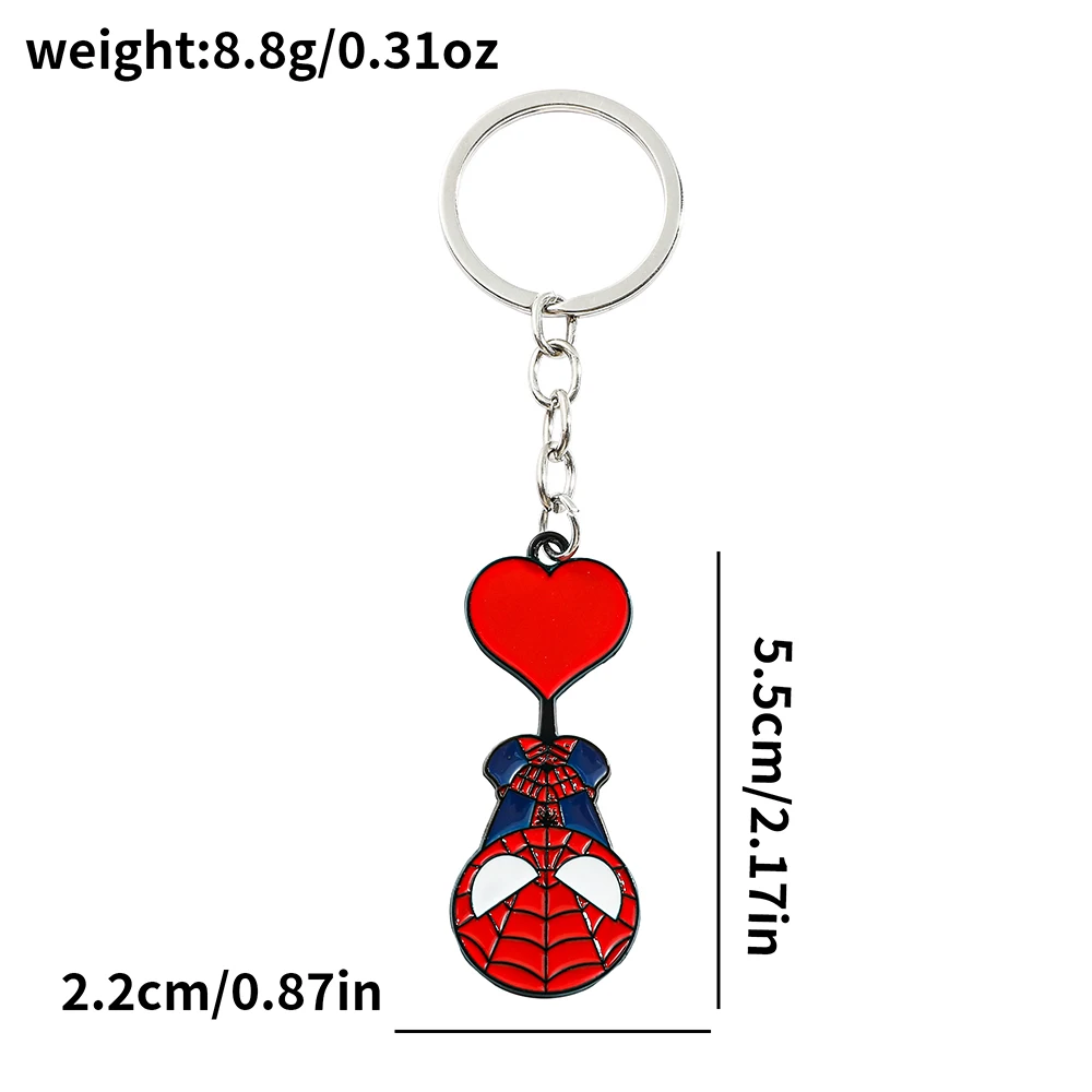 Marvel Superhero Spiderman Keychains Fashion Cool Spiderman Pendant Keyrings for Backpack Ornament Accessories