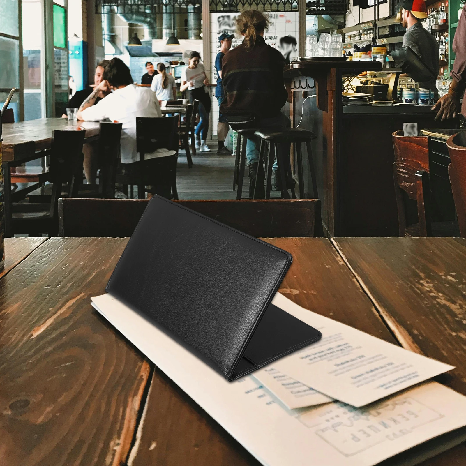 

Bill Clip Menu Holder for Cafe Bar Restaurant Drinks List Organizer PU Folder Display Elegant