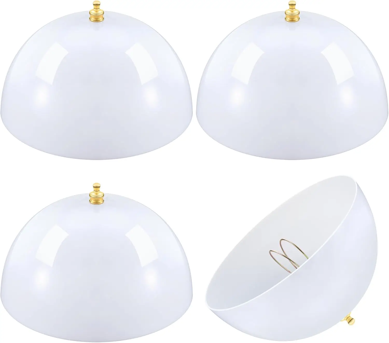 

4 Pcs Clip-on Dome Shade for A-type Bulb Round Light Cover 7 5/8" Diameter x 4 1/10" Height Lamp Shades Location Fixture