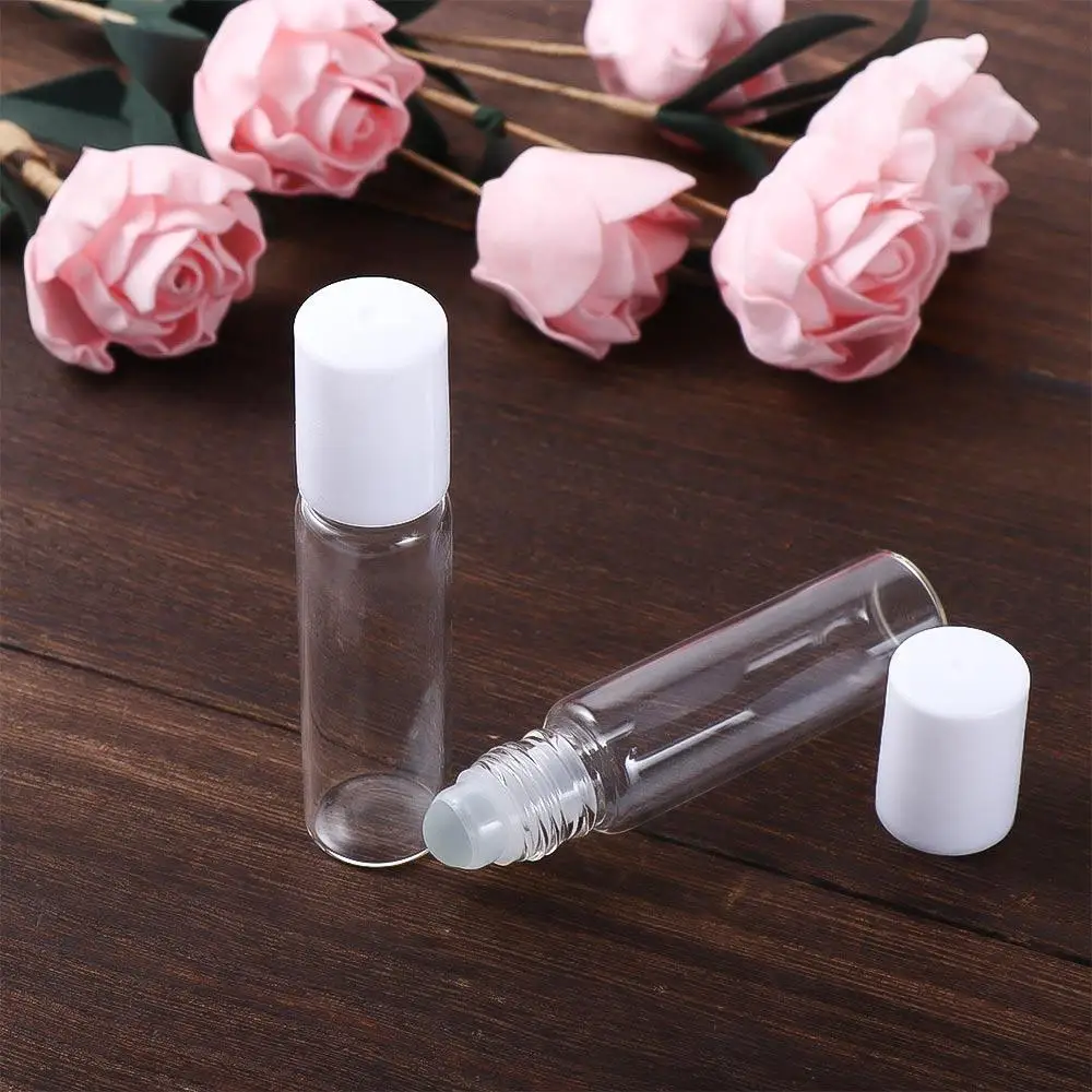 With Glass Ball Cosmetic With Roll On Oil Vial Refillable Container Empty Clear Bottles Glass Roller Bottles Rollerball Bottle