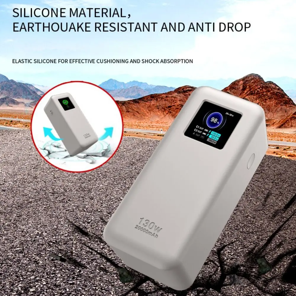 Shockproof Silicone Case with Handle Soft Protective Cover Portable Dustproof for UGREEN Nexode Power Bank 20000mAh 130W