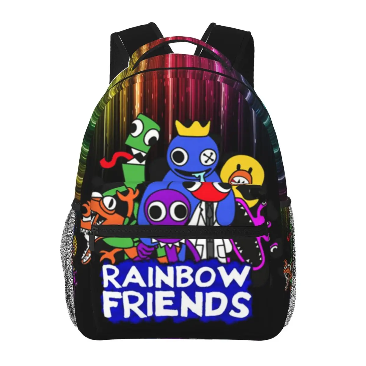 

Rainbow Friends Student School Bookbag Canvas Daypack Elementary High College Travel Bags 16in