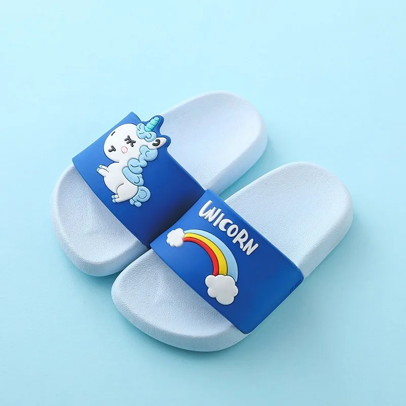 Zapatillas de unicornio para niños y niñas, zapatos de arcoíris para bebés, zapatillas de playa de animales de dibujos animados, zapatillas de