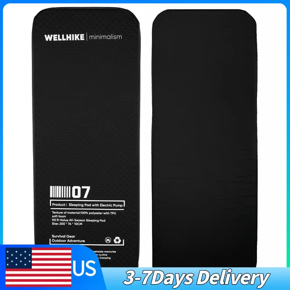 

Single Inflatable Sleeping Mat with Built-in Pump Inflatable Camping Mat Compact Camping Air Mattress for Backpacking Car Tent