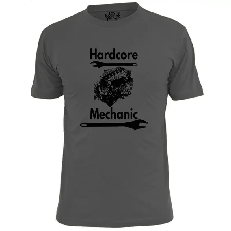 Mens Hardcore Mechanic T Shirt Cars Auto Garage