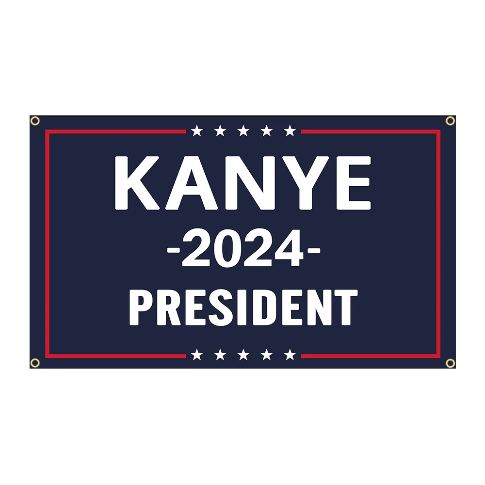 90x150cm We Support Ye 2024 President Flag Polyester Printed Banner Bedroom or Outdoor For Decoration