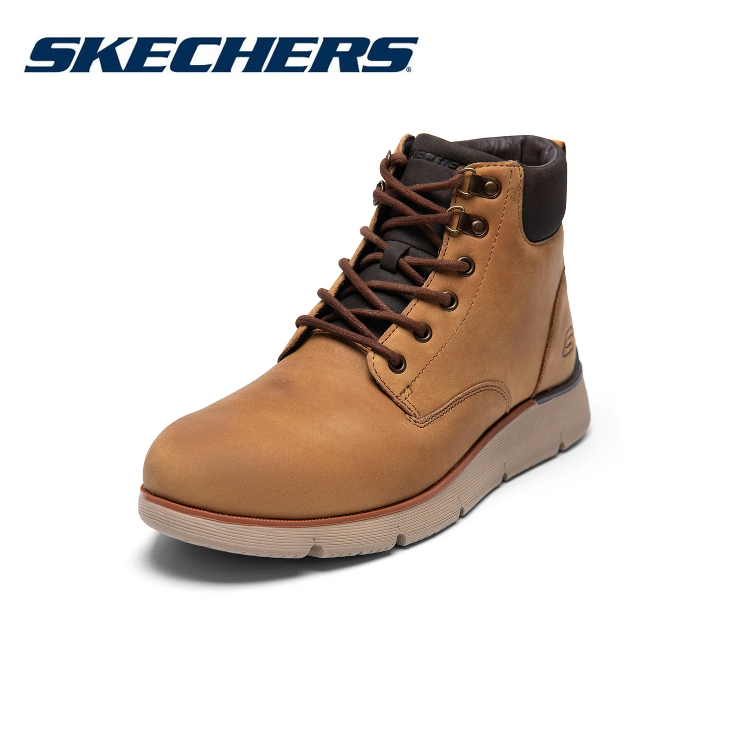Botas Skechers de Hombre, Modernas, Amarillas, de Caña Alta, Calzado Casual, Botas de Senderismo Todoterreno, Calzado Cómodo y a la Moda