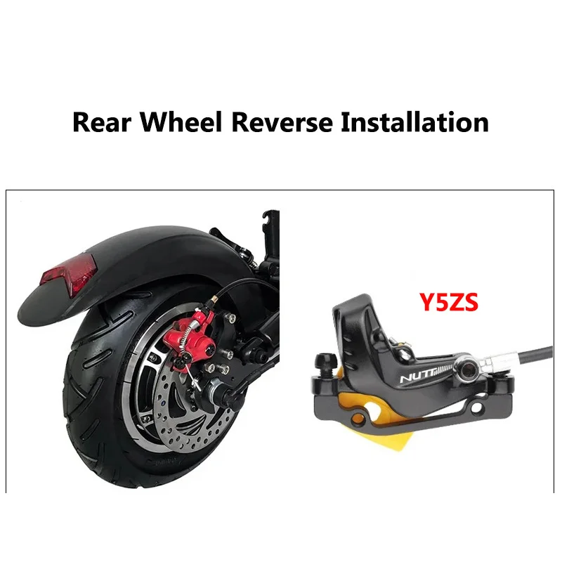 NUTT 4 Piston Y-5 Hydraulic Disc Brake Power-off Oil Disk Caliper 140/160/180mm Normal/Reverse Mount for Electric Scooter Brake