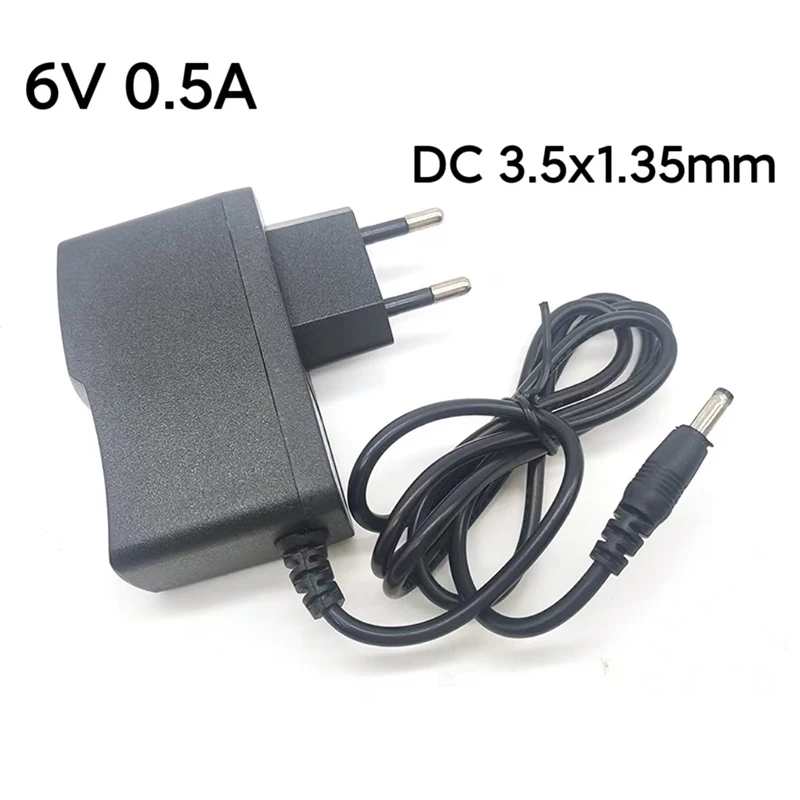 Power Supply AC/DC 6V 0.5A 500Ma 3.5x1.35mm Adapter Charger For LED Strip Light Router CCTV Camera