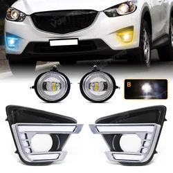 DRL For Mazda CX5 CX-5 2015 2016 Led Daytime Running Light Turn Signal Fog Lamp Waterproof White Yellow Blue Car Accessories 12V